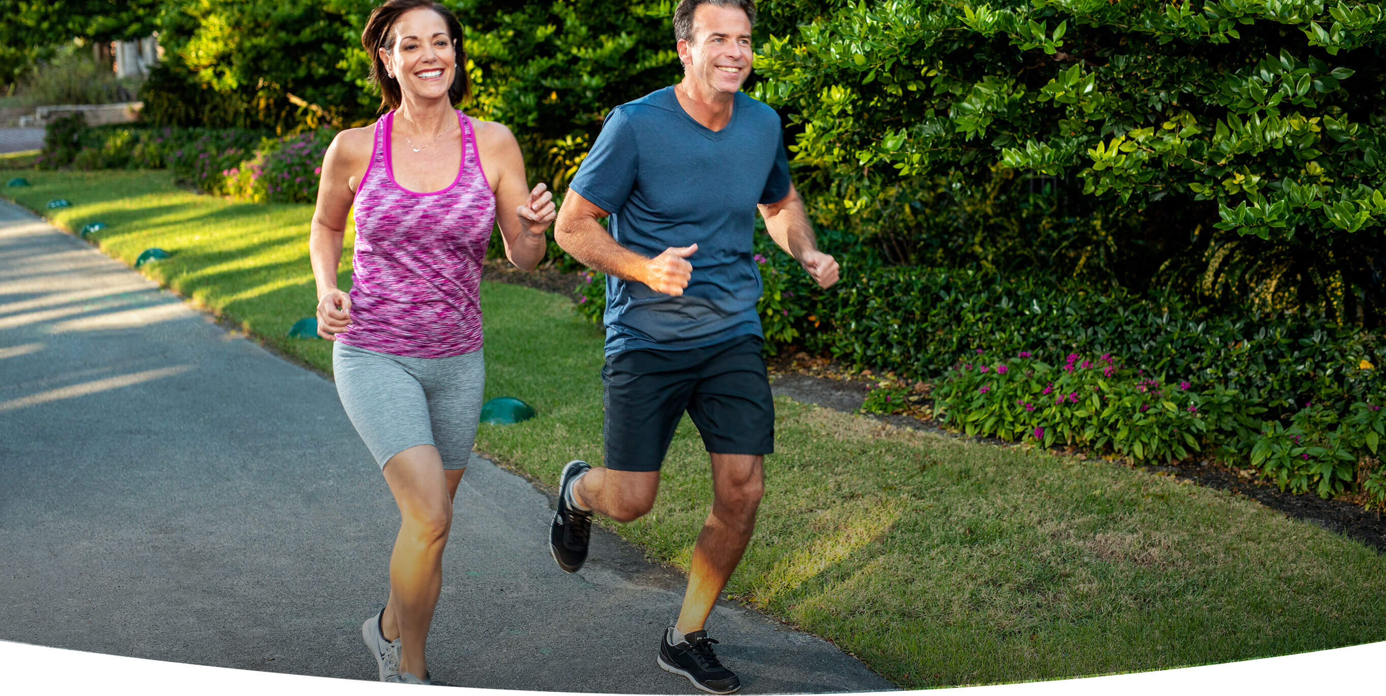 Psoriasis patients with clear skin jogging